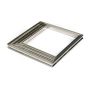 Flan à tarte - Carré - inox - bords roulés - épaisseur 4/10ème - 220 x 220 x 20 mm