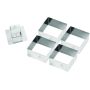 Boîte de 4 carrés 70 x 70 x 40 mm et poussoir inox