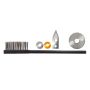 Kit de rechange pour ouvre-boîtes électriques OEXTC : lame inox, molette, brosse, rondelle métal, rondelle courbhane + clé démonte molette