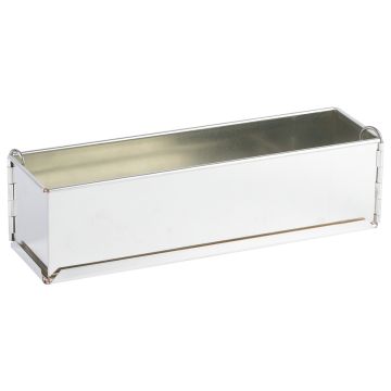 Pâté long uni - fer blanc - à charnière - fond démontable - 400 x 80 x 80 mm