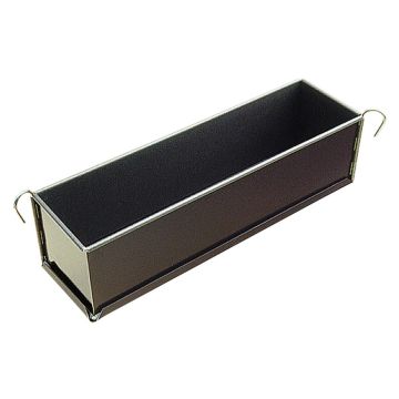 Pâté long uni - antiadhérent - à charnière - fond démontable - 400 x 80 x 80 mm