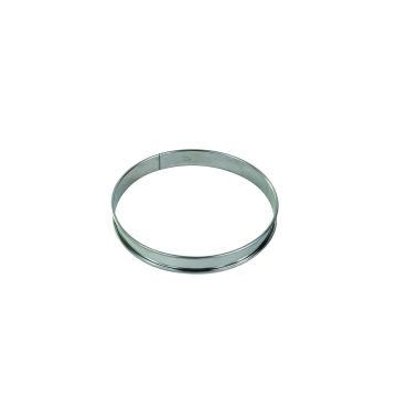 Cercle à tarte haut - inox - bords roulés - épaisseur 4/10ème - Ø200 mm h27 mm