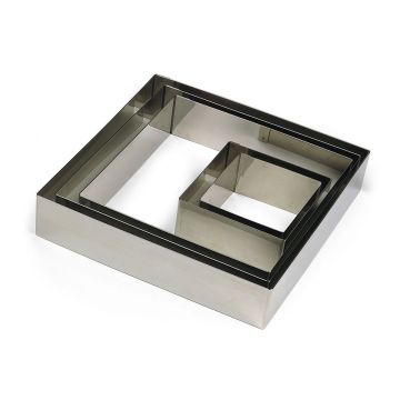 Carré inox 180 x 180 x 45 mm