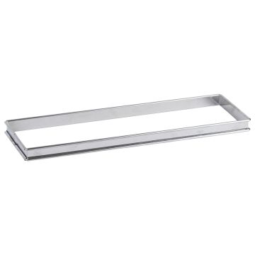 Flan à tarte - Rectangulaire - inox - bords roulés - épaisseur 4/10ème - 350 x 110 x 20 mm