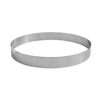 Cercle à tarte perforé - inox - épaisseur 10/10ème - Ø 200 mm h35 mm