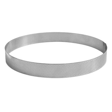 Cercle à tarte perforé - inox - épaisseur 10/10ème - Ø 280 mm h35 mm
