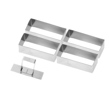 Boîte de 4 rectangles et poussoir inox
