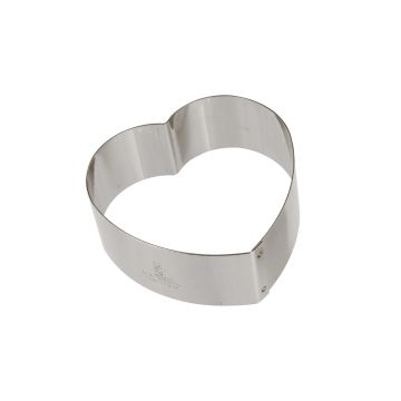 Nonnette cœur bombé - inox - 85 x 85 x 30 mm