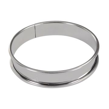 Boîte de 4 cercles à tartes inox - épaisseur 4/10è - Ø90 mm h 20 mm