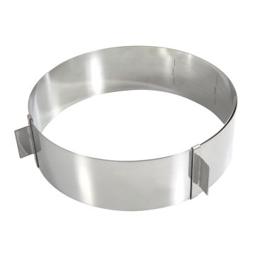 Cercle réglable inox - de 160 à 280 mm diamètre - hauteur 60 mm