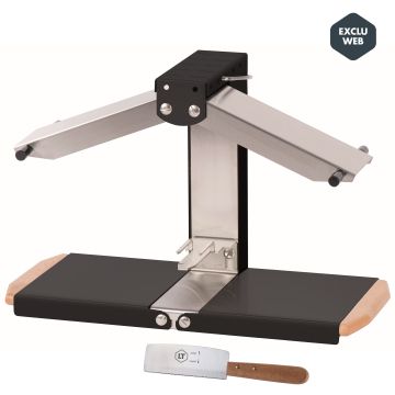 Appareil à raclette traditionnel Brézière® PREMIUM - Noir Poignées bois - Couteau inclus - 1/4 ou 1/6 meule - 230V 1000W
