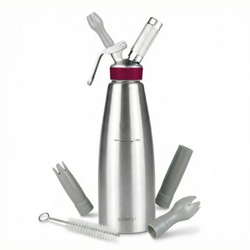 Siphon professionnel inox GOBEL - cuve inox - t&ecirc;te inox - 1L