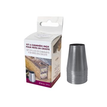 Kit 6 cheminées inox pour Moule à Pâté Croute en croûte