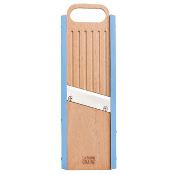Mandoline bois traditionnelle FSC - 75 mm - 1 à 10 mm - Bleu