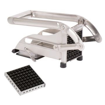 Coupe-frites ménager inox sur ventouse - 2 couteaux