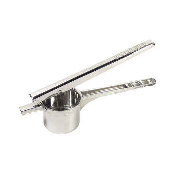 Presse-purée inox à levier, cranté pour s'adapter à différents diamètre de casseroles