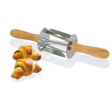 Rouleau à mini croissants - inox poignée bois