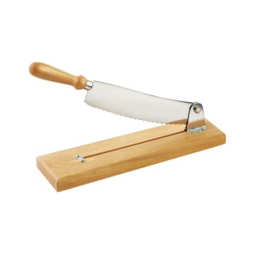 Coupe-pain socle bois 1er prix - lame droite 25 cm
