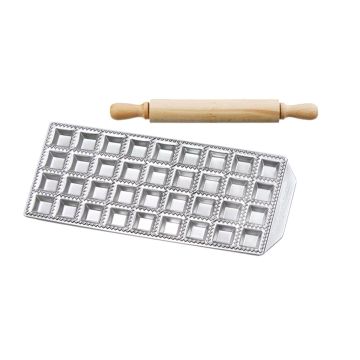Moule 36 raviolis 3,4 x 3,4 cm + rouleau