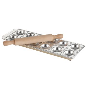 Moule 12 raviolis 5,5 x 5,5 cm + rouleau