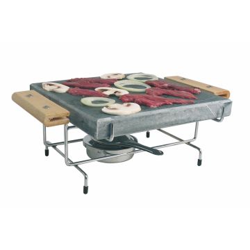 Pierre à cuire 25 x 25 cm avec support